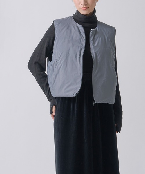 ダウンコート ダウンジャケット 「miffew/ ミフュー」COLLARLESS DOWN VEST レディース