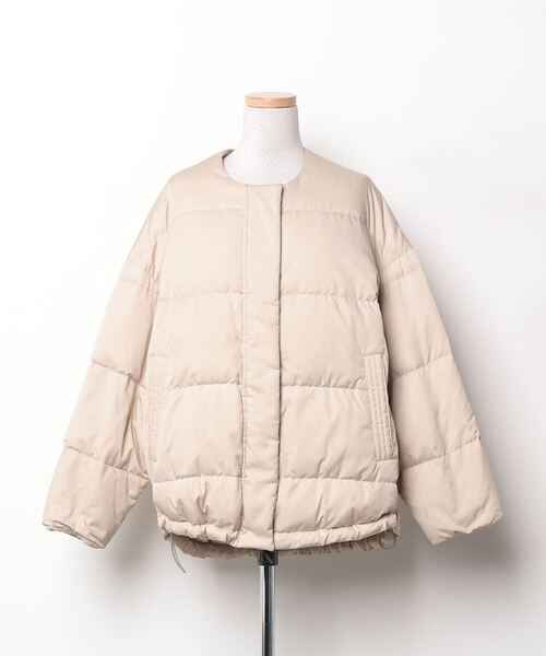 「NANO universe」 ダウンジャケット 36 ベージュ レディース_画像2