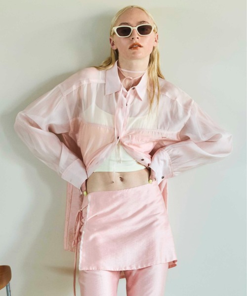 MAISON SPECIAL シアーシャンブレーオーガンジーオーバーシャツ MAISON SPECIAL（メゾンスペシャル）の「Sheer Chambray Organza
