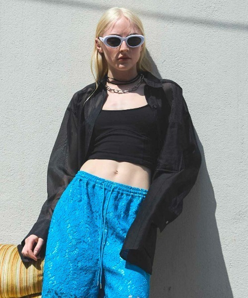 MAISON SPECIAL ブラウス シャツ Sheer Docking Oversized Shirt