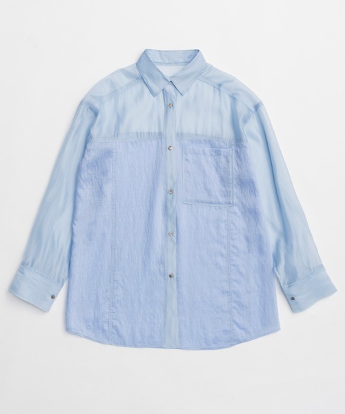 MAISON SPECIAL ブラウス シャツ Sheer Docking Oversized Shirt