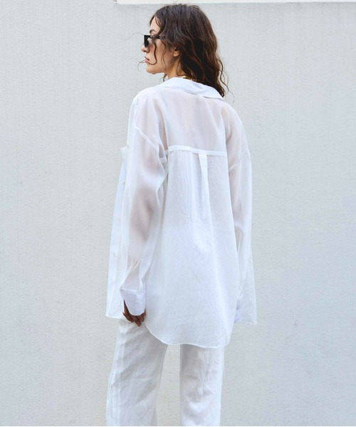 MAISON SPECIAL ブラウス シャツ Sheer Docking Oversized Shirt