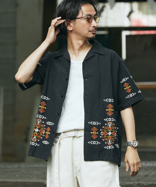 ペンドルトン　ボードシャツ　ブラック　オープンカラー　M B:MING by BEAMS（ビーミング by ビームス）【別注】 PENDLETON