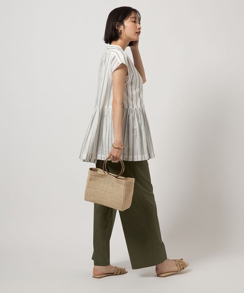 ブラウス シャツ ボイル ギャザー ハオリ ショートスリーブ ブラウス レディース green label relaxing ブラウス シャツ ボイル ギャザー ハオリ