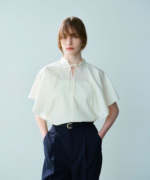 ブラウス シャツ ウォッシャブルラッフルブラウス「CLEAN MOTION」 レディース