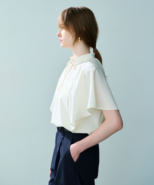 ブラウス シャツ ウォッシャブルラッフルブラウス「CLEAN MOTION」 レディース