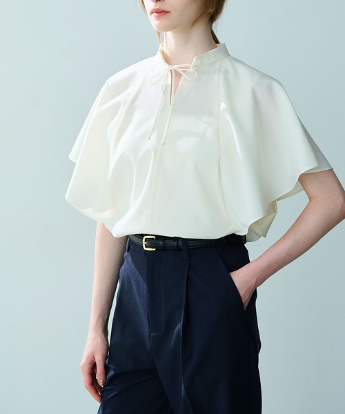 N.O.R.C ブラウス シャツ ウォッシャブルラッフルブラウス「CLEAN