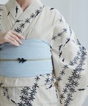 兵児帯 単品 本麻小千谷縮 水色 レディースの詳細画像1