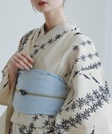 兵児帯 単品 本麻小千谷縮 水色 レディースの詳細画像2