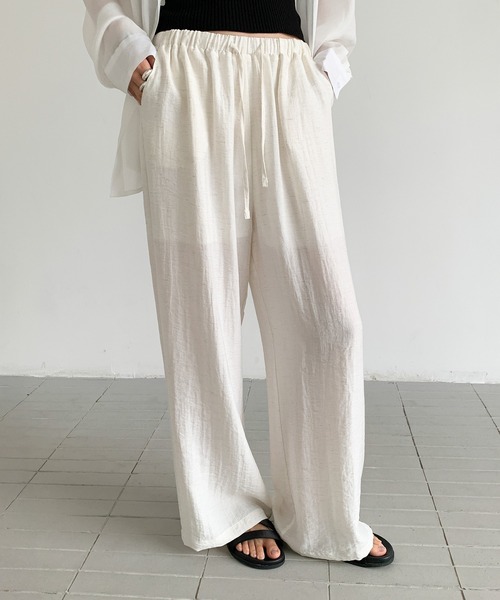 ◆ワイドレッグパンツ リネン タック入り スタイリッシュ 楽天市場】30時間限定！【1500円ポッキリ】 タックワイドパンツ