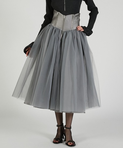 PRANK PROJECT Tulle Combo Skirt デニム スカート PRANK PROJECT - 【残り一点】Tulle Combo Skirt | ACRMTSM ONLINE STORE