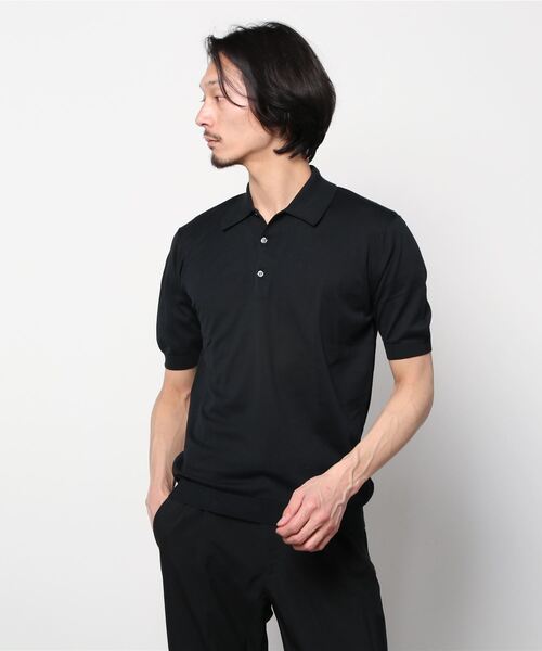 JOHN SMEDLEY ブラック ポロシャツ 半袖 イギリス製 JOHN SMEDLEY 「JOHN SMEDLEY」 半袖ポロシャツ LARGE ブラック