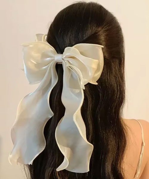 Mayree ヘアクリップ 「urge select」リボン シフォン バレッタ「8色