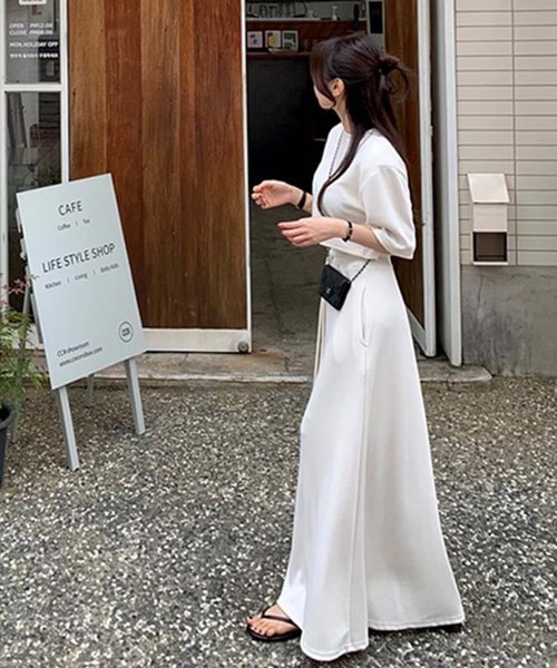 セットアップ クロップドトップス＆ロングスカート レディース