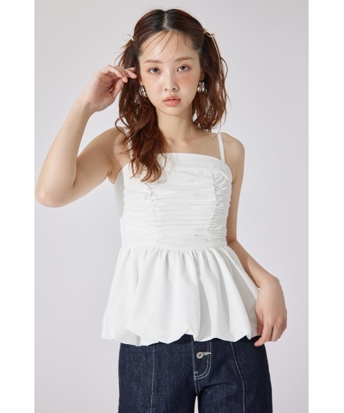 rienda ブラウス シャツ ペプラムベアトップス 夏服 レディース