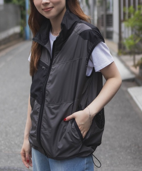 NAVY ベスト ジレ NAVYファン付きベスト「空調風神服(R)」×「EXFROZEN