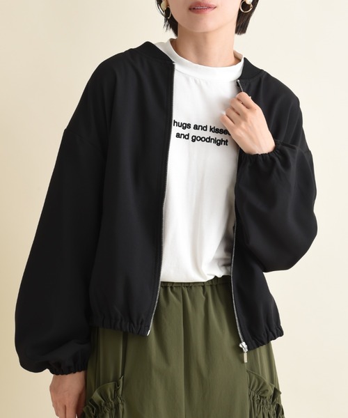 「actuel」 ジップアップブルゾン FREE ブラック レディース_画像3