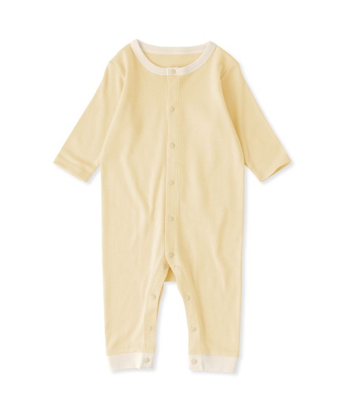 ベビー ベビー　脇に縫い目のないフライス編み長袖カバーオール | 無印良品