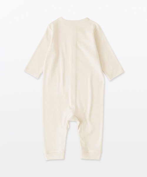 ベビー ベビー　脇に縫い目のないフライス編み長袖カバーオール | 無印良品 | 04