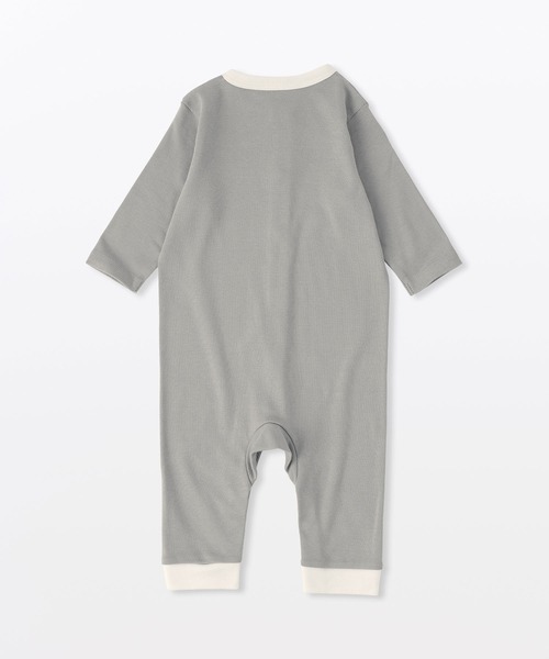 ベビー ベビー　脇に縫い目のないフライス編み長袖カバーオール | 無印良品 | 09