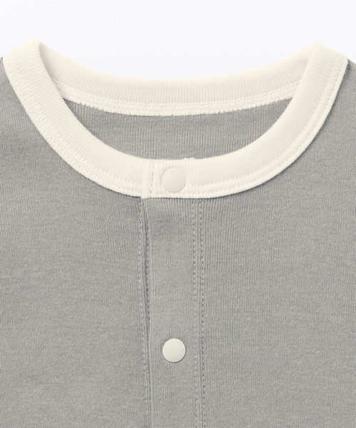 ベビー ベビー　脇に縫い目のないフライス編み長袖カバーオール | 無印良品 | 10