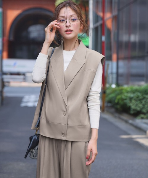 ELFRANK セットアップ セットアップ テーラードベスト ジレ ワイド