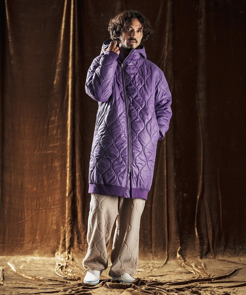 ANGENEHM コート ジャケット mj10979-Wave Quilted Zip Hooded Coat