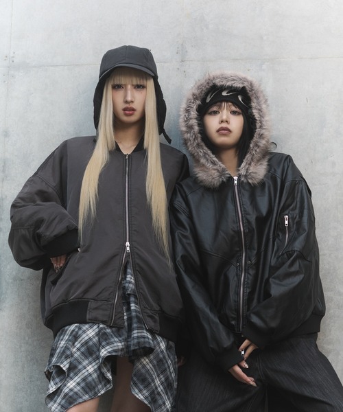 ブルゾン アウター N2B合皮ジャケット レディース メンズ : ZOZOTOWN