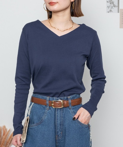 Rady Vネック大人女子シャツ トップス シャツ ブラウス 白シャツ Vネックブラウス レディース 7分袖