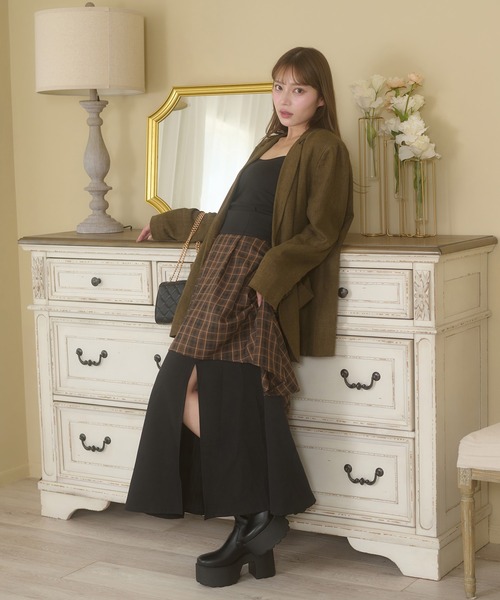 Ambre Neige（アンブルネージュ） ロング スカート plaid pattern slit