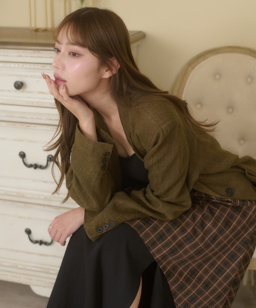 Ambre Neige（アンブルネージュ） ロング スカート plaid pattern slit