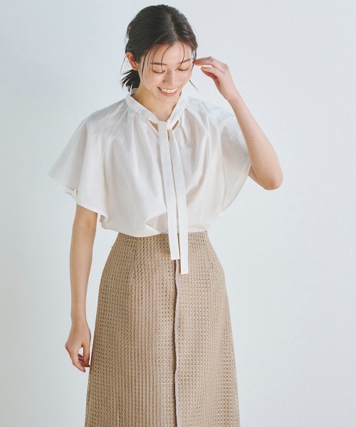 「Droite lautreamont」 半袖ブラウス M オフホワイト レディース_画像6