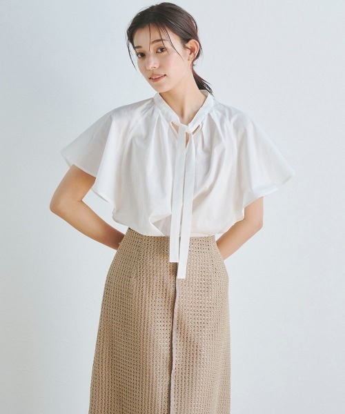 「Droite lautreamont」 半袖ブラウス M オフホワイト レディース_画像7