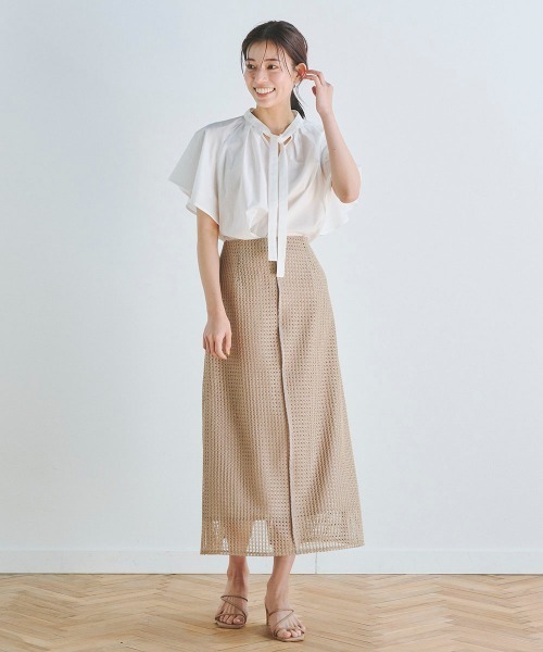 「Droite lautreamont」 半袖ブラウス M オフホワイト レディース_画像8