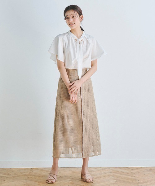 「Droite lautreamont」 半袖ブラウス M オフホワイト レディース_画像9