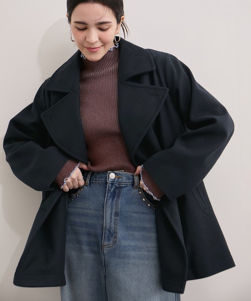 ⭐︎週末最終値下⭐︎美品保管ADORE ウールコート ピーコート¥22000 追加》尾州ウールスーパー100モッサPコート（ピーコート）｜JOURNAL