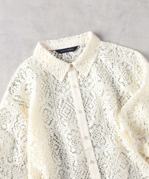 「HONEYSUCKLE ROSE」 半袖シャツ X-LARGE オフホワイト レディース_画像2