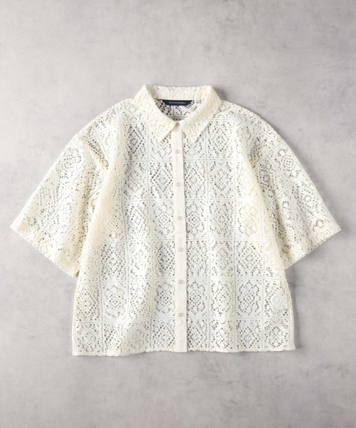 「HONEYSUCKLE ROSE」 半袖シャツ X-LARGE オフホワイト レディース_画像4