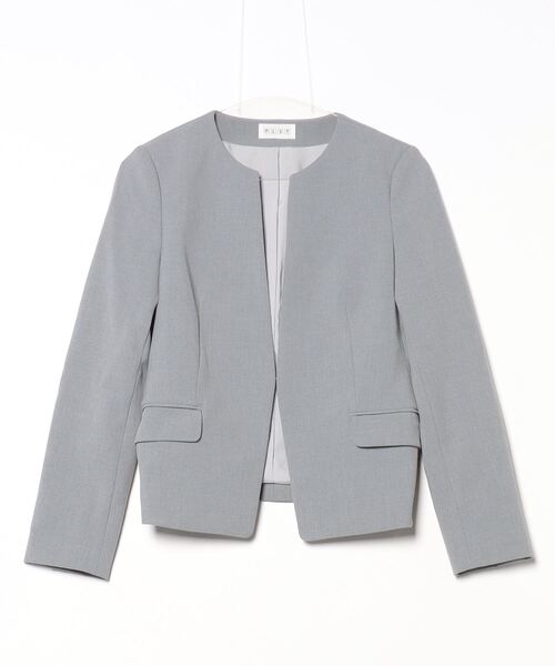 PLST（プラステ） ノーカラージャケット S グレー レディース