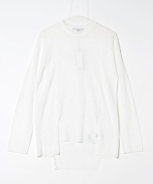 UN3D.　パデッドスリーブシャツ　ホワイト　アンスリード　長袖　ブラウス　36 UN3D. パデッドスリーブシャツ ホワイト アンスリード 長袖 ブラウス