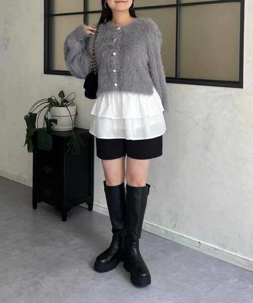 prose verse（プロズヴェール） カーディガン 「前後2way」パール