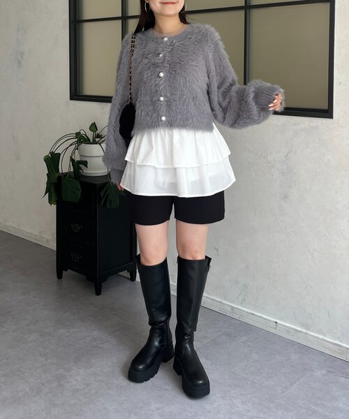 prose verse（プロズヴェール） カーディガン 「前後2way」パール