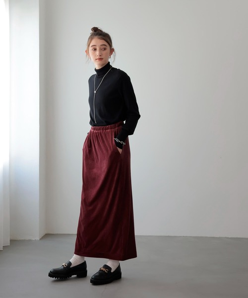 Jines（ジネス） スカート ベロアナロースカート : ZOZOTOWN Yahoo!店