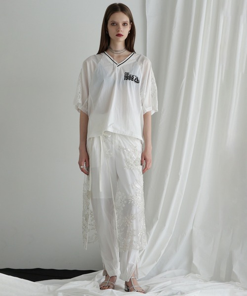 「ROSE BUD」 「CREOLME」半袖ブラウス ONE SIZE ホワイト レディース_画像3