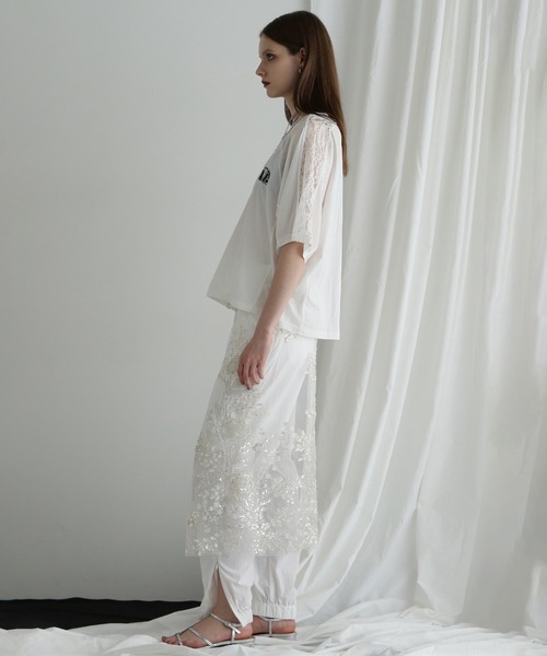 「ROSE BUD」 「CREOLME」半袖ブラウス ONE SIZE ホワイト レディース_画像4