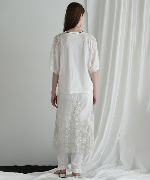 「ROSE BUD」 「CREOLME」半袖ブラウス ONE SIZE ホワイト レディース_画像5