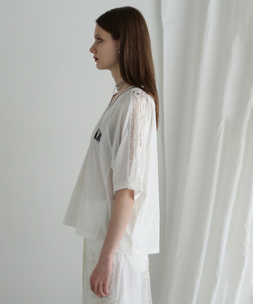 「ROSE BUD」 「CREOLME」半袖ブラウス ONE SIZE ホワイト レディース_画像7