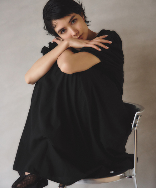 「La TOTALITE」 「NE QUITTEZ PAS」半袖ワンピース FREE ブルー レディース_画像2