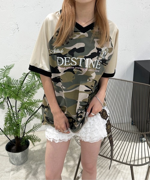 「sedacle girl」 半袖カットソー FREE カーキ レディース_画像2