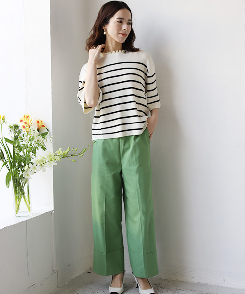 「REAL CUBE」 「style zampa」パンツ M アイボリー レディース_画像3